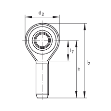 桿端軸承 GAKSL8-PS, 根據(jù) DIN ISO 12 240-4 標準，特種鋼材料，帶左旋外螺紋，免維護