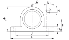 直立式軸承座單元 RASEY25-TV-VA, 塑料軸承座，內(nèi)圈帶平頭螺釘?shù)耐馇蛎媲蜉S承，耐腐蝕設(shè)計(jì)，R密封