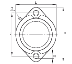 軸承座單元 GLCTE35-TV-FA125.5, 兩孔塑料軸承座，帶偏心鎖圈的外球面球軸承，帶 Corrotect? 涂層，P型密封