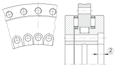 轉(zhuǎn)臺軸承 RTC325, 雙列，用于絲杠安裝