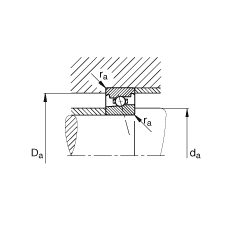 主軸軸承 HS7020-E-T-P4S, 調(diào)節(jié)，成對(duì)或單元安裝，接觸角 α = 25°，限制公差