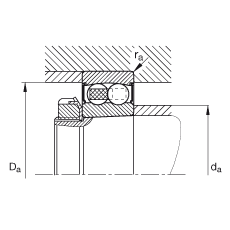 自調(diào)心球軸承 2205-K-2RS-TVH-C3, 根據(jù) DIN 630 標準的主要尺寸, 錐孔，錐度 1:12，兩側(cè)唇密封