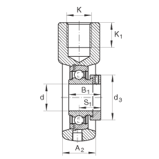 吊裝式軸承座單元 PHE25, 鑄鐵軸承座，帶偏心鎖圈的外球面球軸承，P 型密封